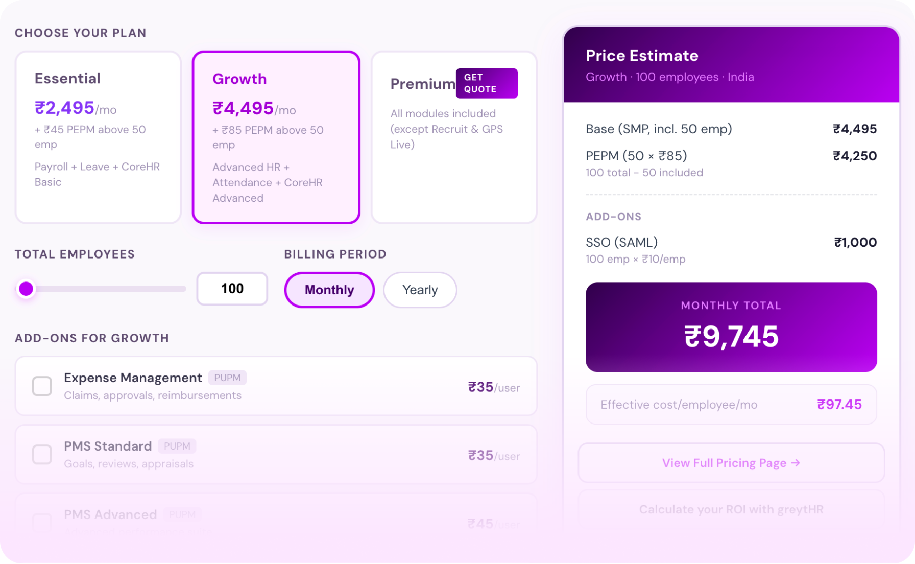 pricing calculator
